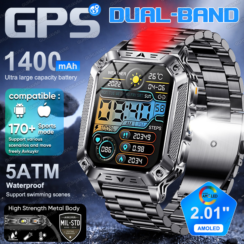 Gmt Dual Timezone Watch - Smartwatch GPS Dual-band 2026 per Uomo,