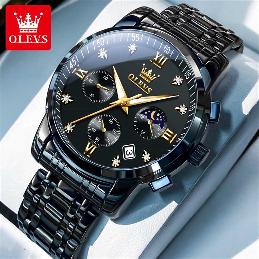 Luxury Watch Black - OLEVS Orologi da uomo popolari in