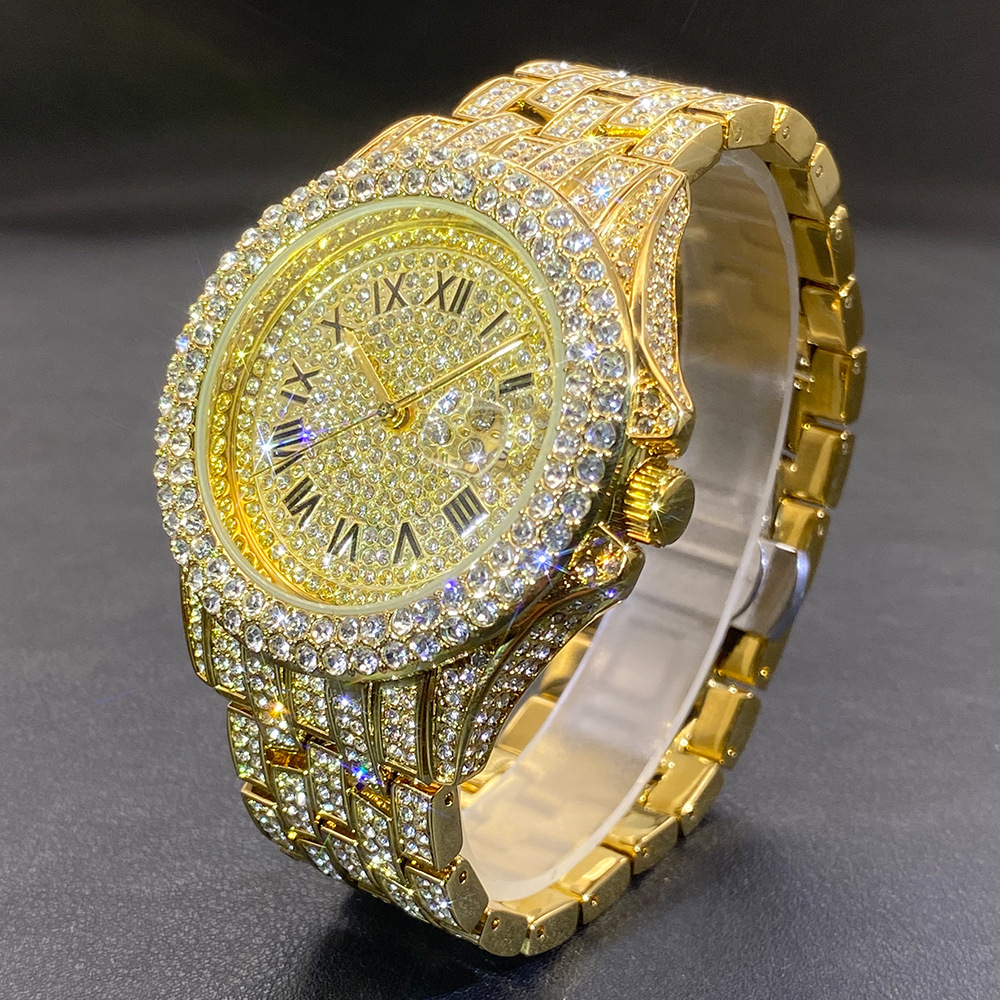Luxury Watch Black - Orologio da Polso Grande in Oro,