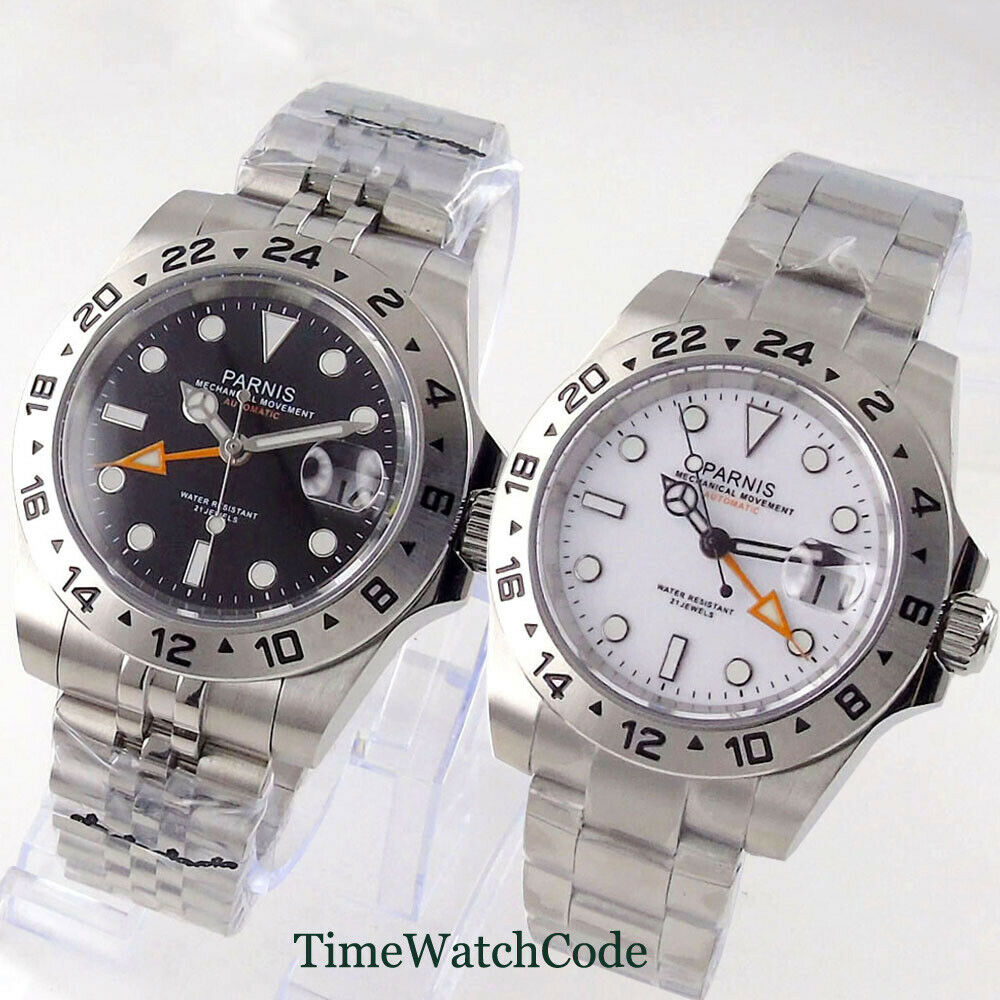 Parnis 40mm vetro zaffiro orol - Gmt Dual Timezone Watch recensione e prezzo