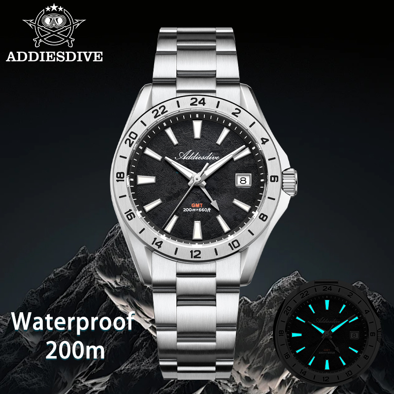 ADDIESDIVE Elegante orologio d - Gmt Dual Timezone Watch recensione e prezzo
