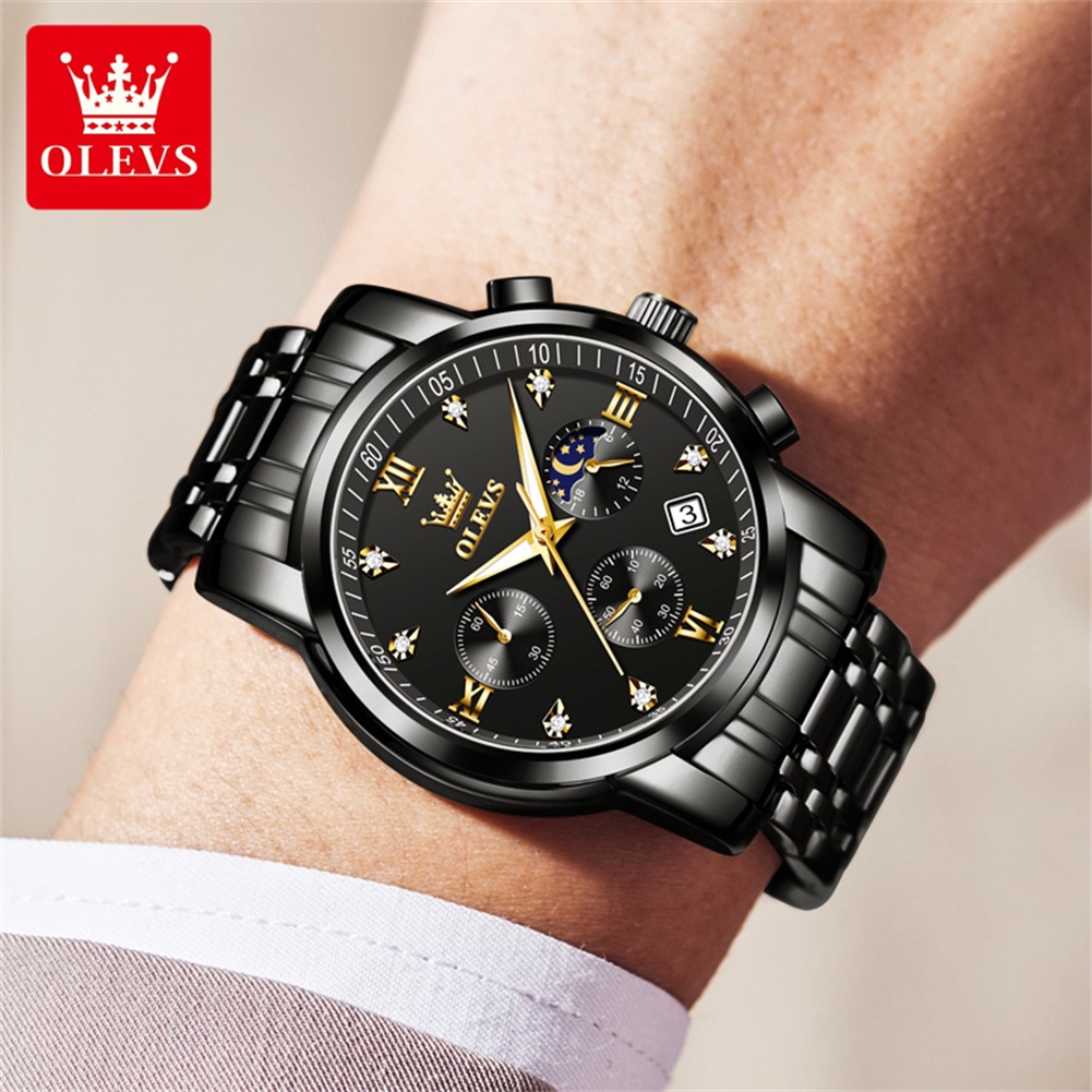 OLEVS Orologi da uomo popolari - Luxury Watch Black recensione e prezzo